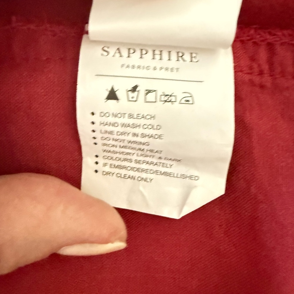 Sapphire Burgundy Cotton Tunic Top Gold Embroidery Long Sleeved‎ Dress - Picture 12 of 13